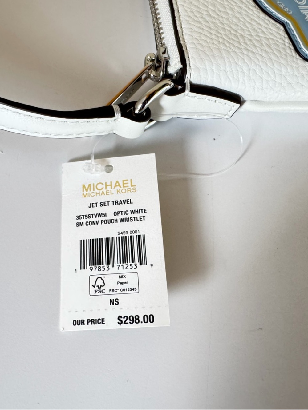 Michael Kors Jet Set SM Clutch Convertible Mini Bag MK White Dinner - Picture 6 of 10